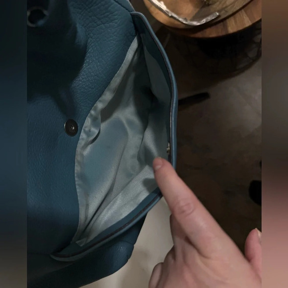 Coach Avery drawstring tote shoulder bag in blue NWOT - Picture 5 of 13